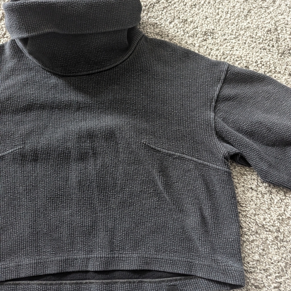 Lululemon Ribbed Funnel Neck Pullover Charcoal Grey Sweatshirt XS - Picture 5 of 7